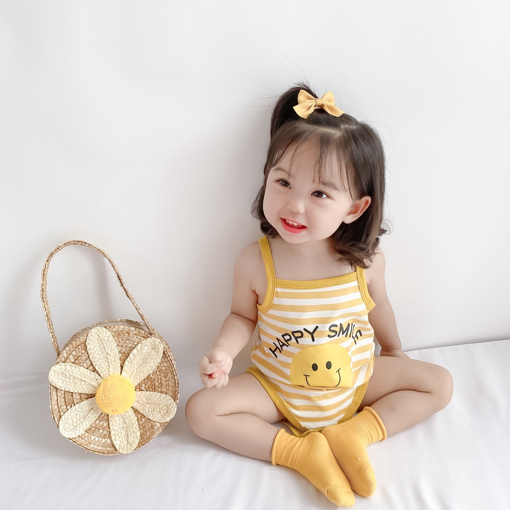 Áo Liền Quần Không Tay Họa Tiết Trái Chuối Thời Trang Mùa Hè cho bé 0-2 Tuổi