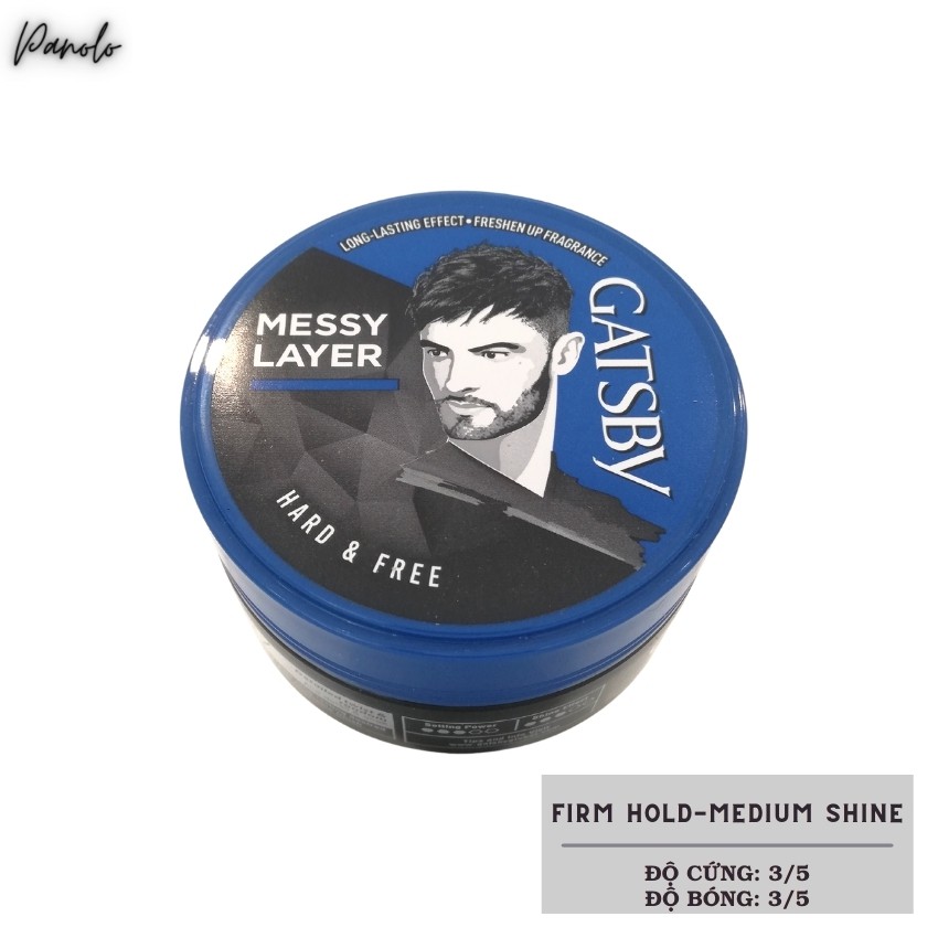 Sáp Vuốt Tóc Nam Gatsby Hard &amp; Free 25g, Firm Hold, Medium Shine