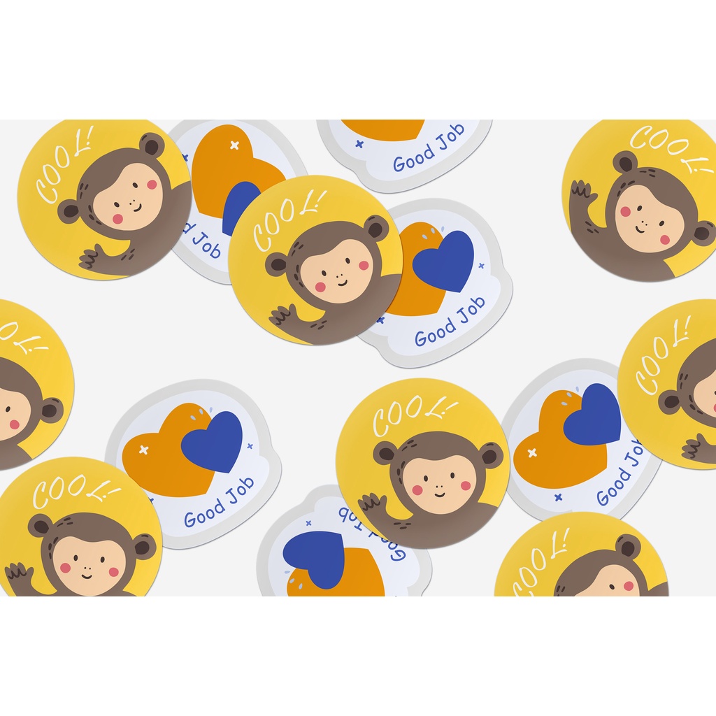 Set 60 giấy dán sticker động viên, good job, cheer up dễ thương mix nhiều mẫu khác nhau