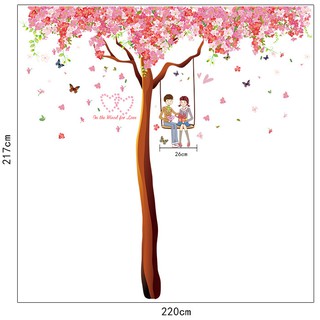Decal Dán Tường Cây Hoa Trái Tim