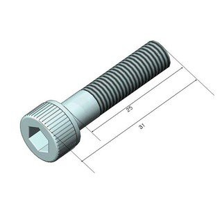 Combo 20 bulong đai ốc M6x25 lắp khớp nối HJ cho ống tròn phi 27, 28