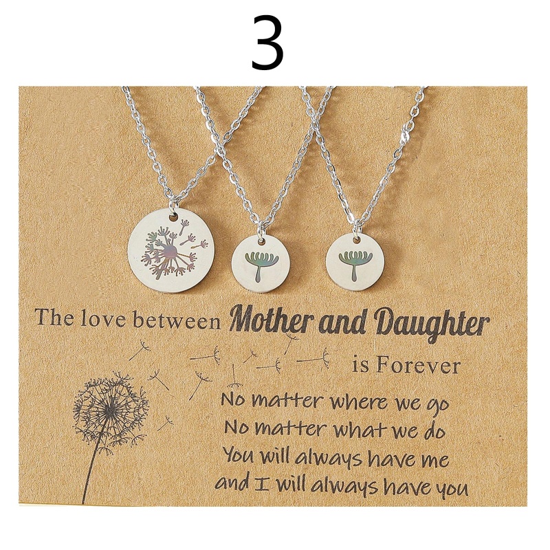 Vòng cổ Mặt Hoa Bồ Công Anh Bằng Thép Không Gỉ Cho Mẹ Và Bé