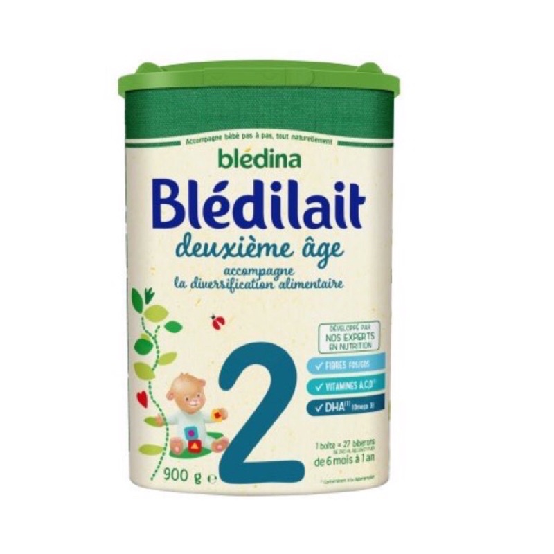 Sữa Bột Bledina Bledilait Pháp Số 2, Tăng Cân Cho Bé Hộp 900g (Hàng Air Pháp)