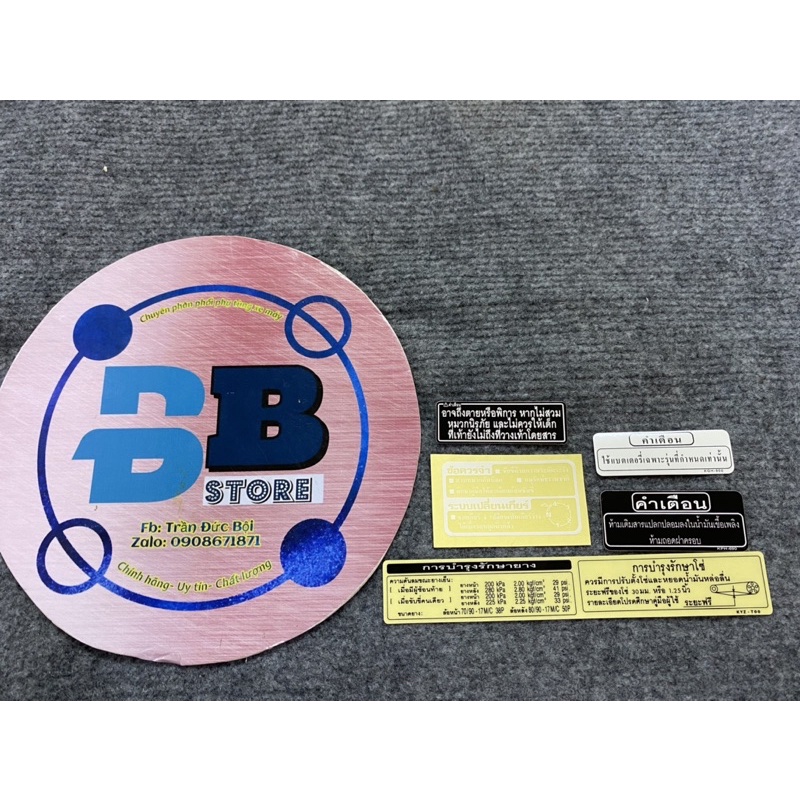 Bộ 5 miếng Tem thông số Wave 125i ⚡ GIÁ TỐT NHẤT ⚡ tem thông số Future hàng Thái mẫu mới nhất 2021