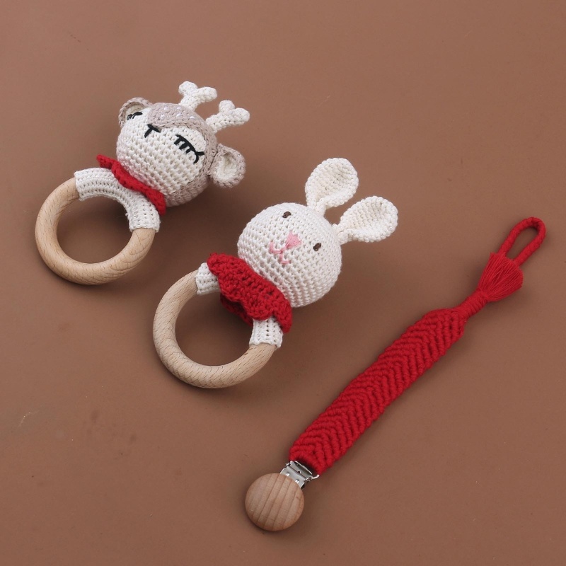 Đồ Chơi Vòng Gỗ Treo Xe Đẩy Em Bé Phong Cách Boho