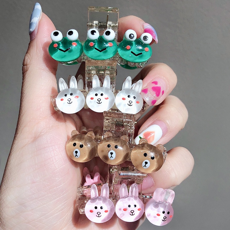 Tender afternoons TENDER Kẹp tóc họa tiết hoạt hình đơn giản dễ thương tùy chọn kiểu dáng cho nữ