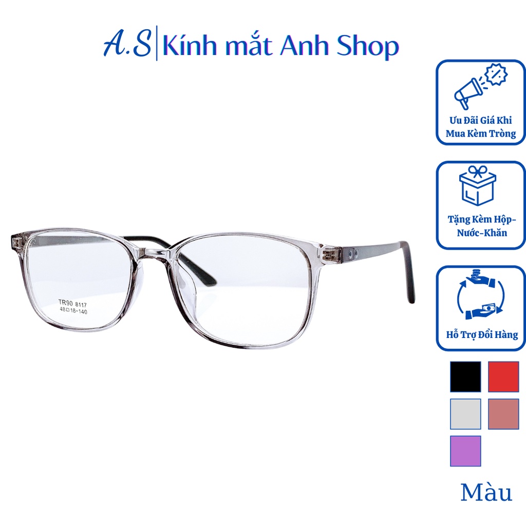 Kính vuông nhựa dẻo thời trang nam nữ nhiều màu sắc 8117