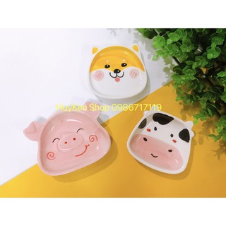 Đĩa sứ mini hình con vật dễ thương cho bé