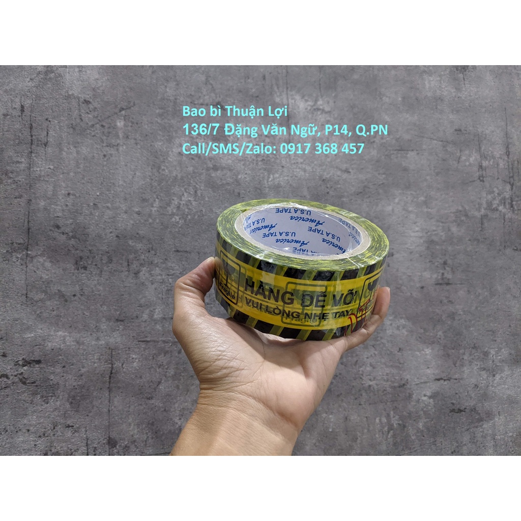 Băng Keo &quot;Hàng Dễ Vỡ&quot; Loại 100Y Dày _ Màu Vàng * GIÁ TIẾT KIỆM