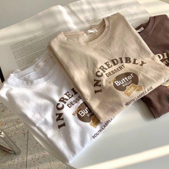 Áo Thun Nữ Dáng Vừa Butter Cotton Hàn  - Ảnh thật