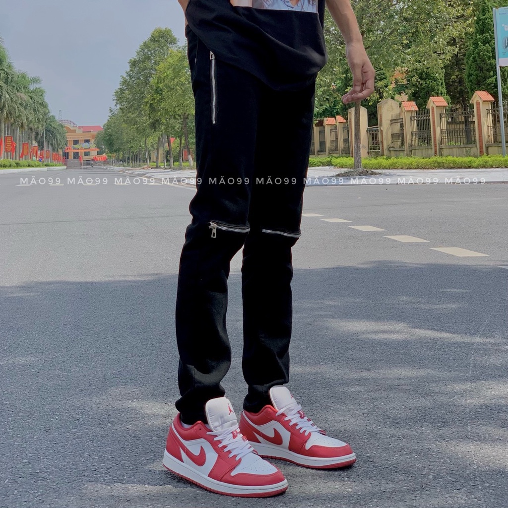 QUẦN JEAN ĐEN KHÓA GỐI KHÓA SƯỜN HOT HIT