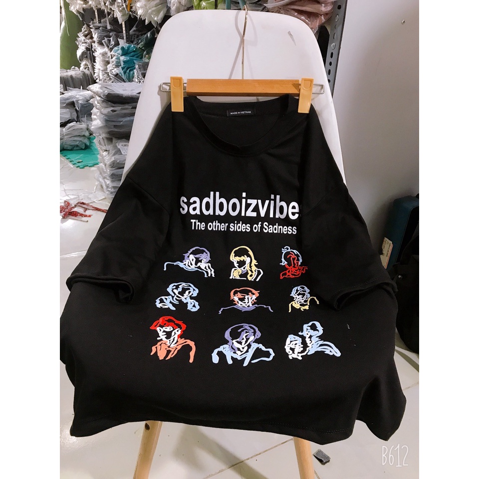 Áo thun tay lỡ sadboizviber , áo phông nam  nữ unisex from rộng chất cotton su