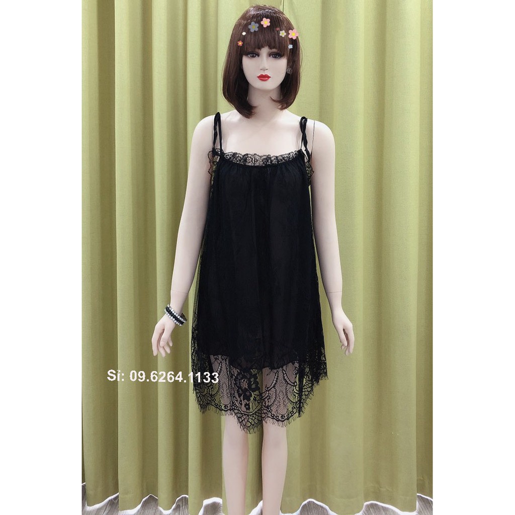 Váy Ngủ Sexy 2 dây Bigsize MINALADY gợi cảm xuyên thấu đồ ngủ ko mút ngực Voan lụa sexy dáng suông 2 lớp | BigBuy360 - bigbuy360.vn