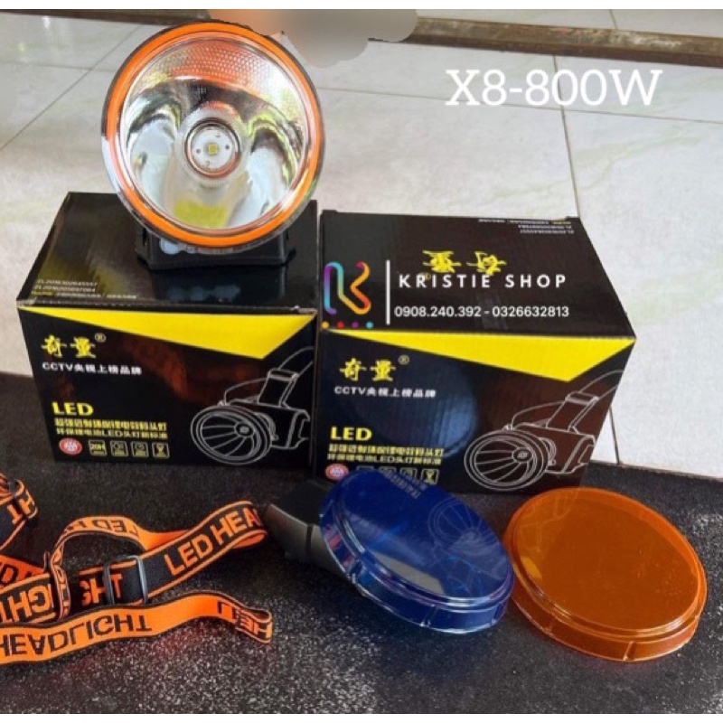 ✨  ĐÈN ĐỘI PIN SẠC KÍN NƯỚC SIÊU SÁNG CHÓA 105MM X8 - 800W