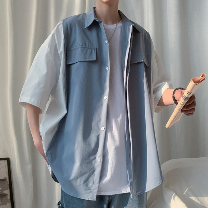 Áo sơ mi ngắn tay thời trang hàn quốc dành cho nam