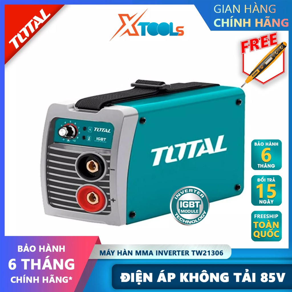 Máy hàn điện tử TOTAL TW21306 Máy hàn điện tử Inverter MMA 220-240 V ~ 50-60 Hz,kết nối các chi tiết kim loại