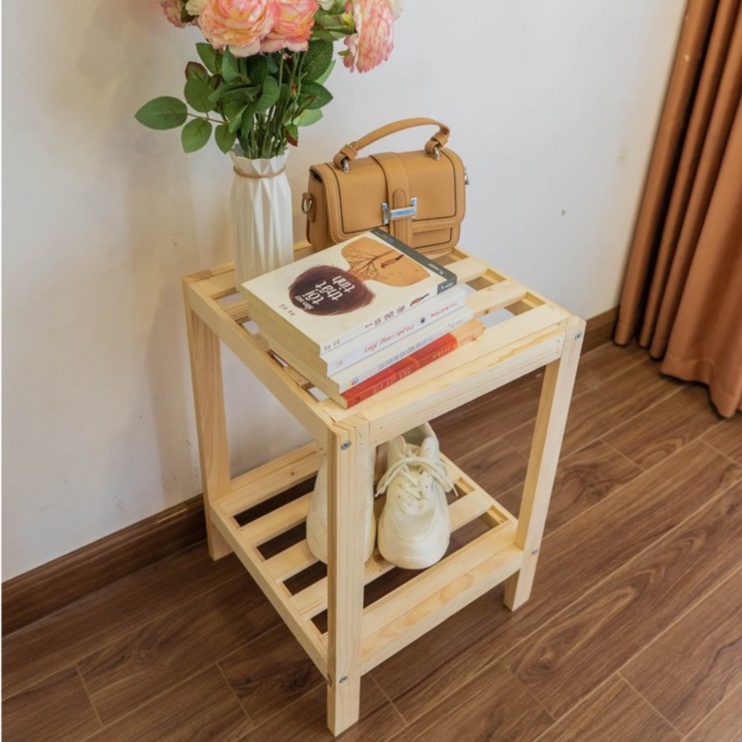 Kệ gỗ tab đầu giường l Kệ đầu giường gỗ thông tự nhiên, chất liệu cao cấp - DORIS ACCESSORIES