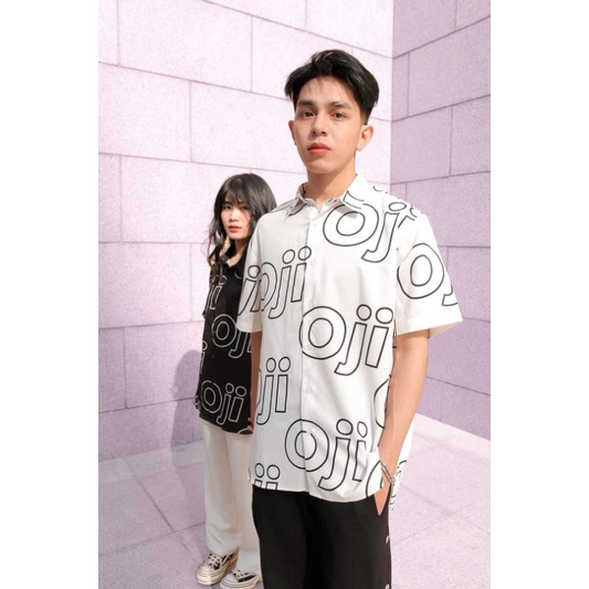 Áo Sơ Mi Tay Ngắn Unisex Cổ Bẻ Phong Cách Hàn Quốc Freesize