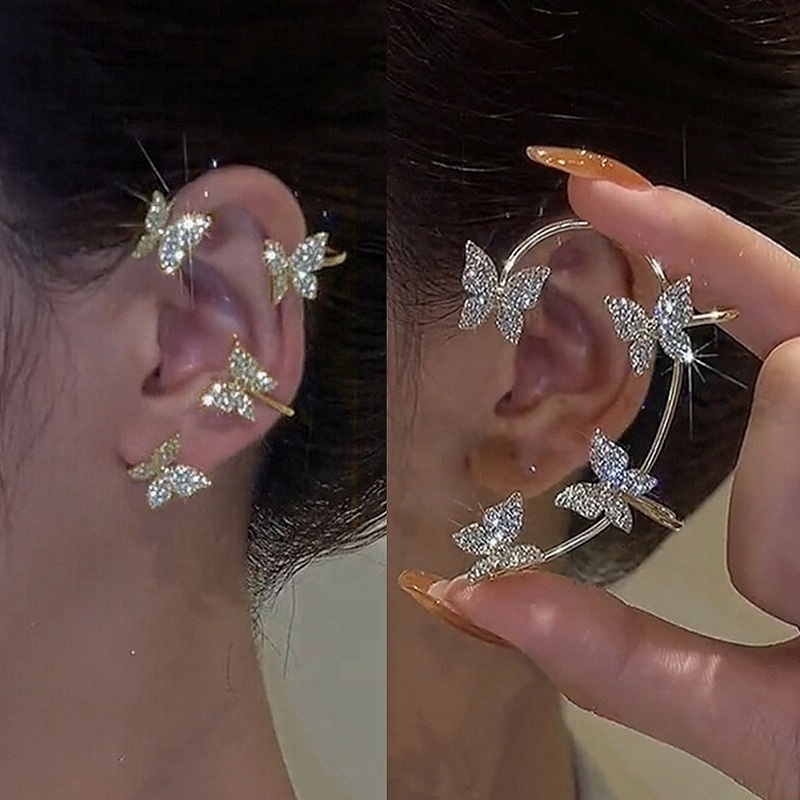 1 Khuyên Vành Tai Hình Bướm Đính Đá Sang Trọng