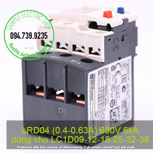 LRD04 - Relay nhiệt Schneider LRD04 (0.4-0.63A) -  Rơ le Nhiệt 0.40-0.63A