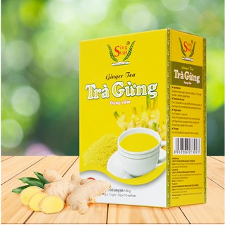 Trà gừng dạng cốm Sing Việt 100g (10 gói x 10g, Tùy chọn hộp xanh, hộp vàng)