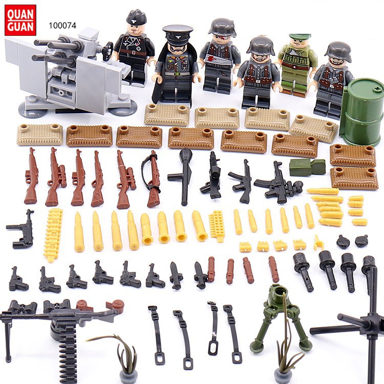 Combo 6 Minifigures Pháo Binh Phòng Không - Đồ Chơi Lắp Ráp Quan Guan 100074