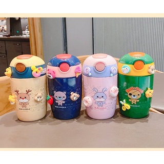 TẶNG KÈM STICKER VÀ DÂY ĐEO - BÌNH UỐNG NƯỚC GIỮ NHIỆT NÓNG LẠNH BEAR CHO BÉ