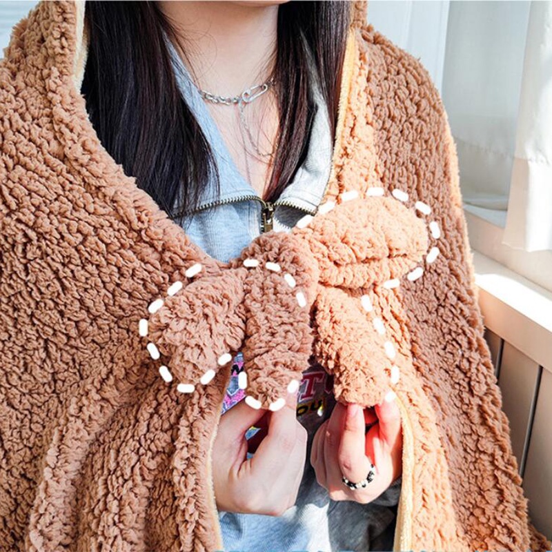 Áo choàng dày dặn hình gấu dễ thương thời trang thu đông cho học sinh | BigBuy360 - bigbuy360.vn