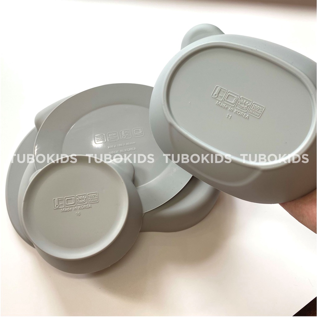 Khay Bát Ăn Dặm Silicone Cho Bé Chống Đổ Chính Hãng Alphaline Hàn Quốc