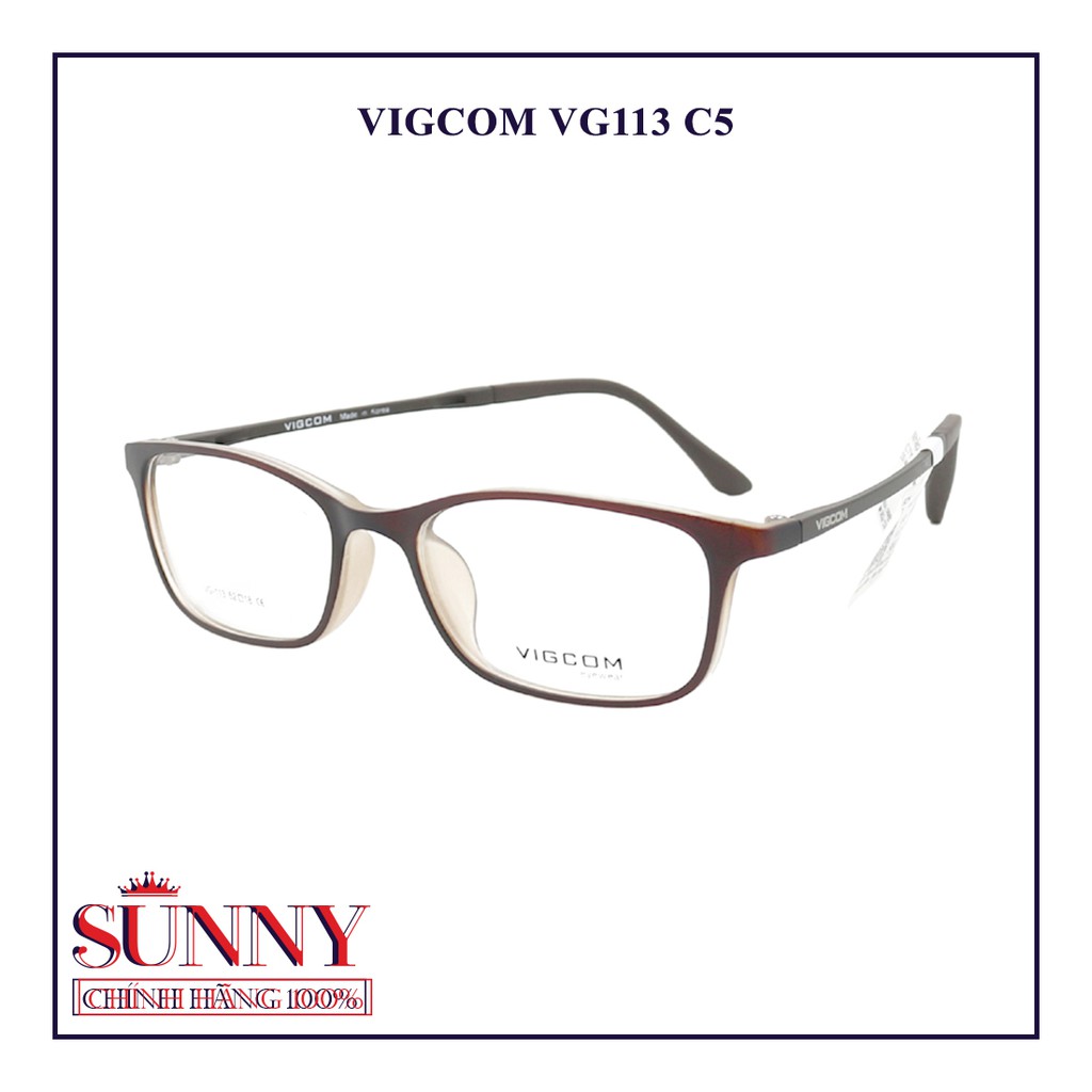 Gọng kính Vigcom VG113 (P1) - sp chính hãng, bảo hành toàn quốc, có kem tem chống hàng giả do bộ công an cấp
