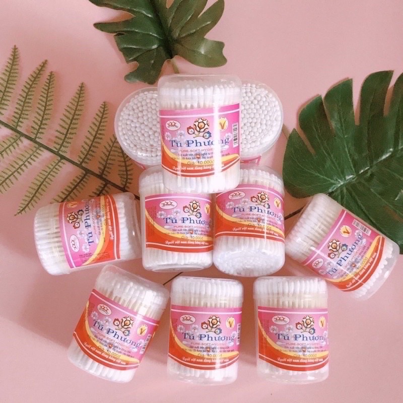 Tăm Bông Trẻ Em, Tăm Bông Ngoáy Tai Tú Phương Hộp 170 Que