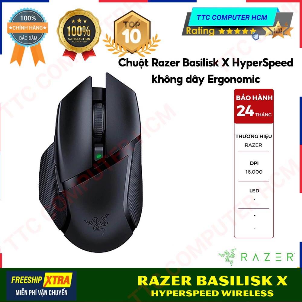 Chuột Gaming không dây Razer Basilisk X HyperSpeed RZ01-03150100-R3A1 - Hàng Chính Hãng FPT Phân Phối