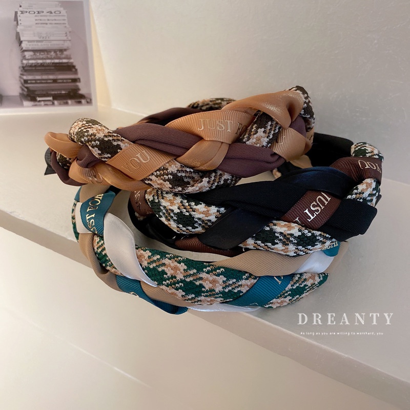 Băng Đô Cài Tóc Vải Dệt Xoắn Hình Đầu Lâu Cá Tính Khí Chất Phong Cách Retro Mới