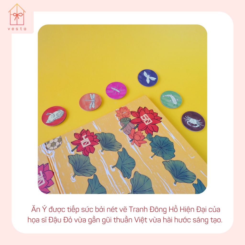 Bộ board game Ăn Ý, bộ trò chơi thẻ bài chủ đề văn hoá Việt Nam đương đại cho hội nhóm bạn bè và gia đình 4-8 người