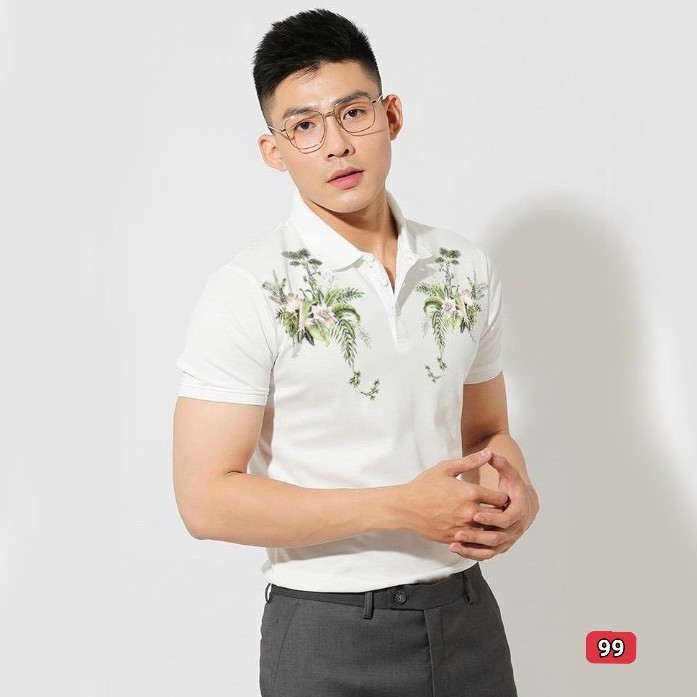 Áo polo nam cao cấp murad_fashion, áo thun nam màu trắng thêu hình đẹp phong cách thời trang nam 2021 atn99