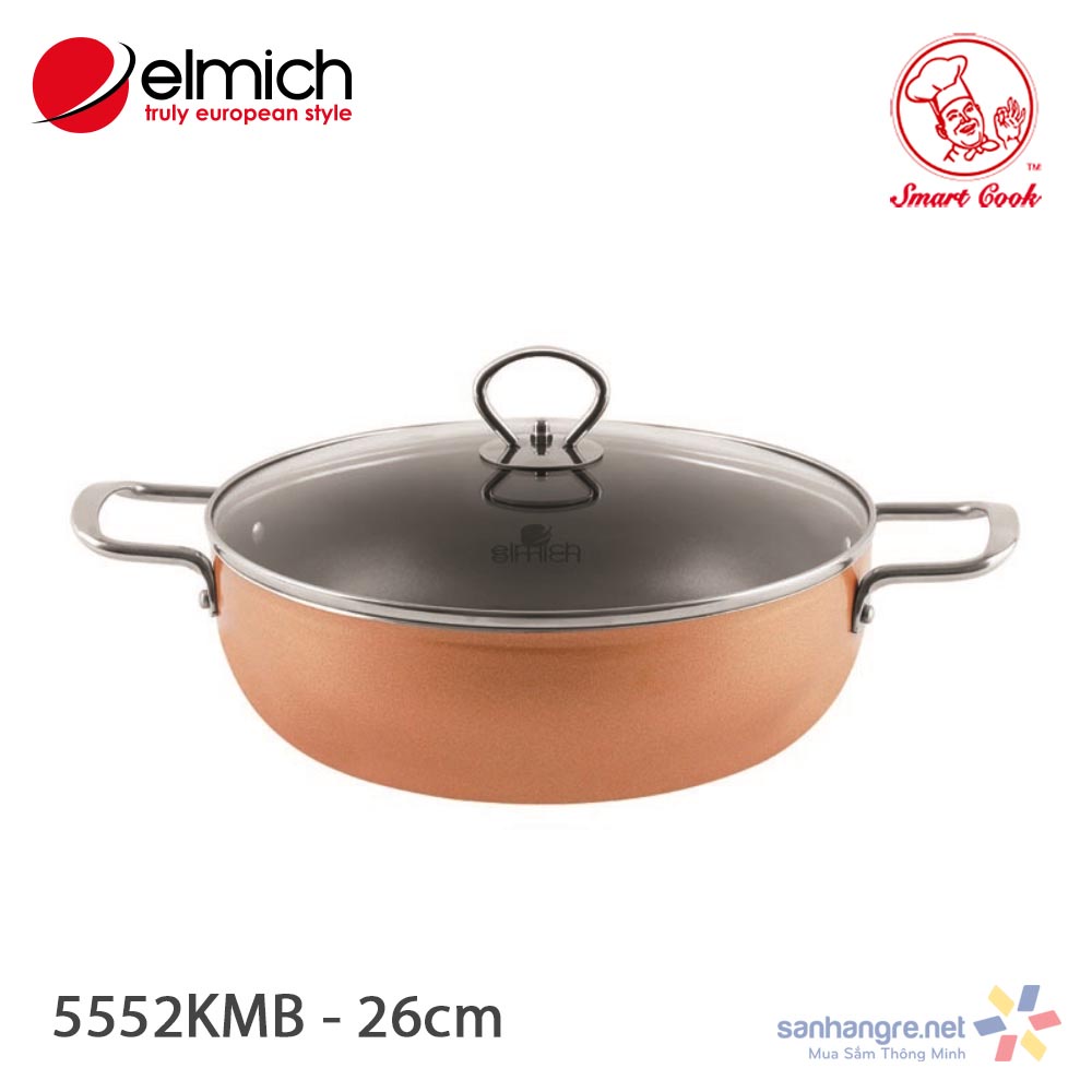 Nồi đa năng chống dính Whitford 2 lớp Elmich Smartcook đường kinh miệng 26cm dùng bếp từ