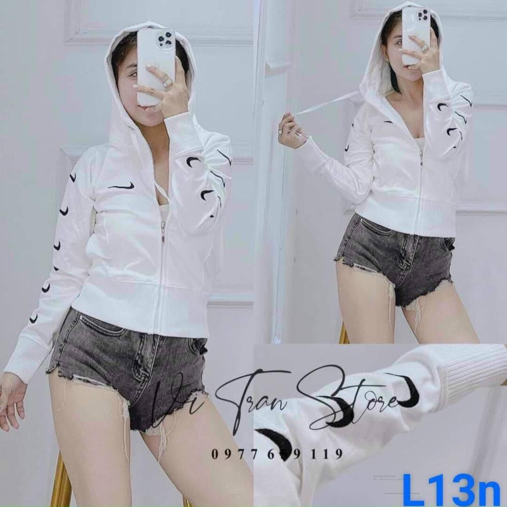 Áo khoác nữ thun da cá chống nắng thêu móc NK | BigBuy360 - bigbuy360.vn