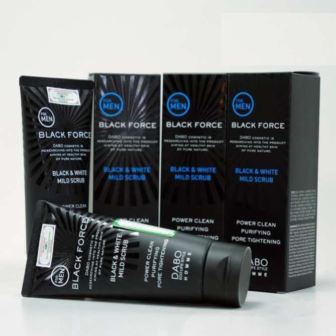 Sữa rửa mặt Nam trắng da sạch mụn Dabo Black Force Hàn Quốc 120ml - Hàng Chính Hãng