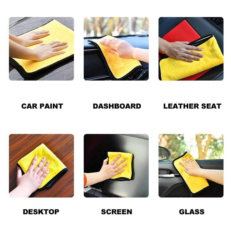 Khăn Lau Đánh Bóng Sợi Nhỏ Mềm Mại Dày Dặn Hai Mặt Kích Thước 30 * 30 / 30 * 40 / 30 * 60cm