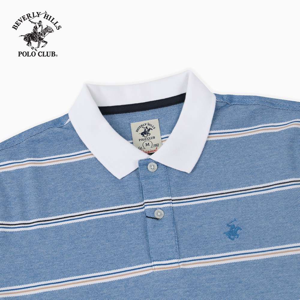 Beverly Hills Polo Club - Áo polo Ngắn tay Nam Regularfit Sọc xám vàng SGY- BHPC PMRSS20TL126