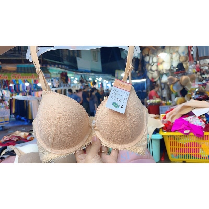 Áo lót nữ, Áo ngực Lovely ren mút vừa 2,5cm cúp ngang nâng ngực nhẹ L532