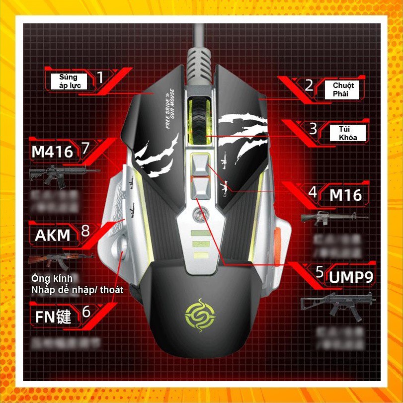 Chuột chuyên game K-SNAKE G0 CHUỘT ĐỈNH CHO DÂN PUBG & FPS