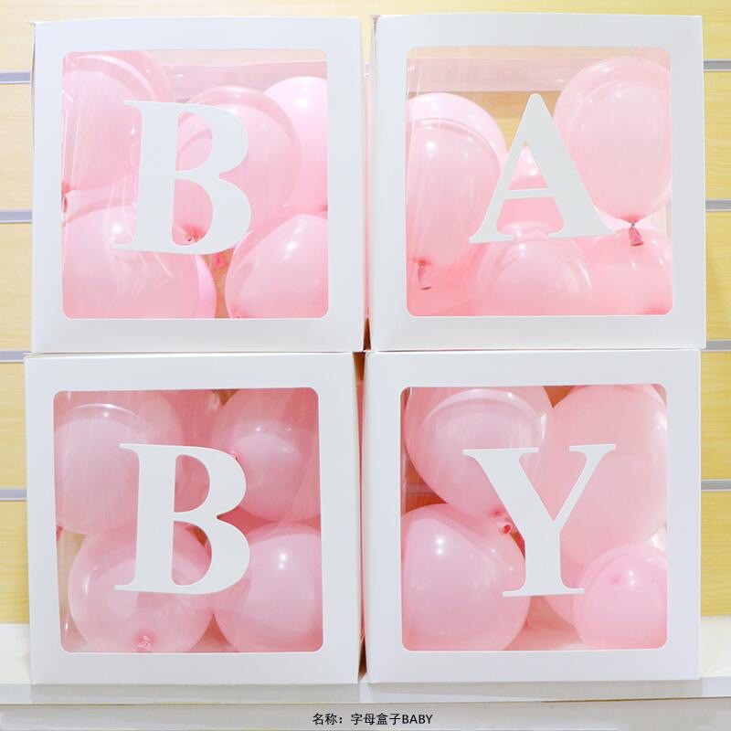 Hộp 4 chữ baby ( nhận in tên bé lên hộp) trang trí bữa tiệc sinh Nhật hoặc decor trang trí