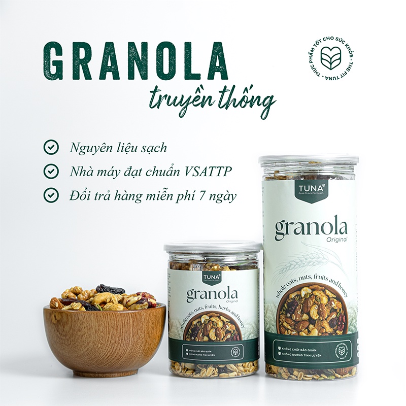 Granola Ngũ cốc Ăn Kiêng Không Đường Vị Truyền Thống By Tuna