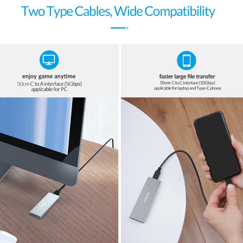 Vỏ Ổ Cứng Ngoài Orico Nvme M.2 Ssd Usb3.1 Gen2 10gbps | BigBuy360 - bigbuy360.vn