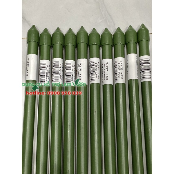 Ống thép bọc nhựa của Nhật phi 16 dài 210cm set 10 ống chuyên dùng làm giàn cho cây leo, khung trồng cây