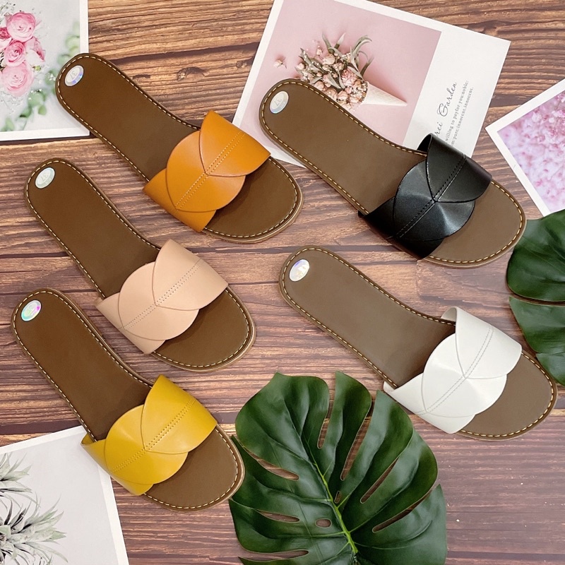 Dép nữ quai bản chiếc lá to