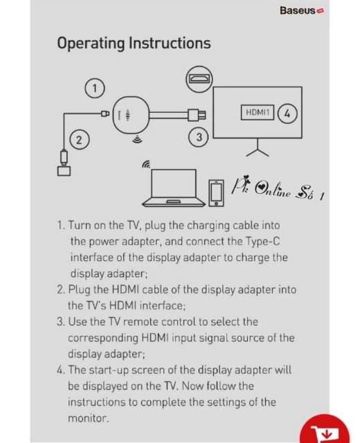 Bộ truyền hình ảnh qua HDMI không dây Baseus Meteorite Shimmer Wireless Display Adapter cho Smartphone/ iPad/ Macbook