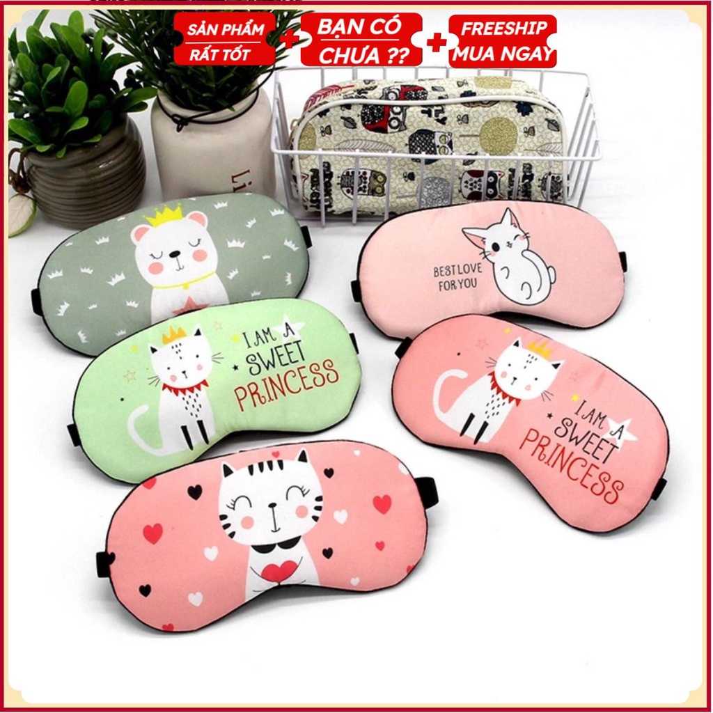 PVN16025 Miếng bịt mắt ngủ 3D có túi gel làm mát hình ảnh hoạt hình dễ thương , bịt mắt nước T2