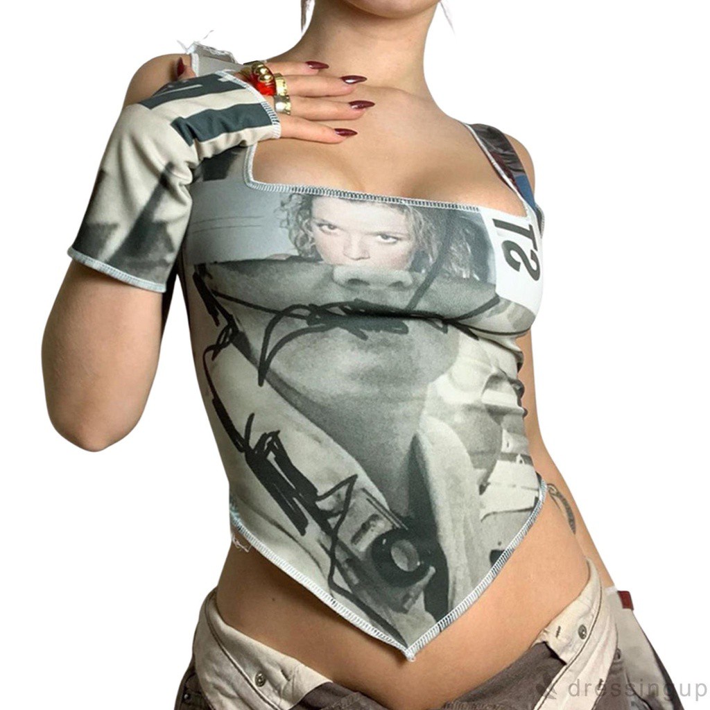 Đầm Sát Nách Cổ Vuông Hoạ Tiết Trừu Tượng Cho Nữ